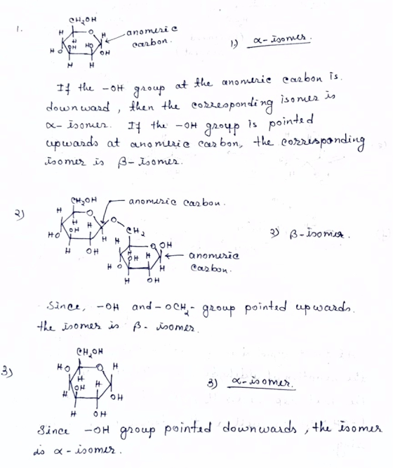 CHOH нь anomerie carbon. a-isomes If the -OH group at the anomerie carbon is. downward, then the corresponding isomer is x- i