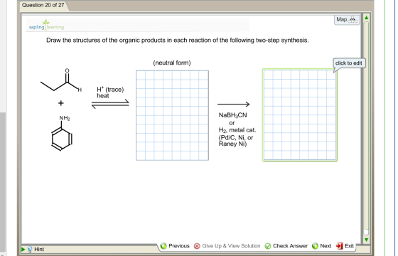 Draw the structures of the organic products in eac