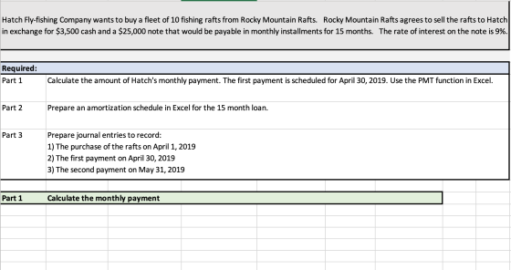 Hatch Fly-fishing Company wants to buy a fleet of 10 fishing rafts from Rocky Mountain Rafts. Rocky Mountain Rafts agrees to