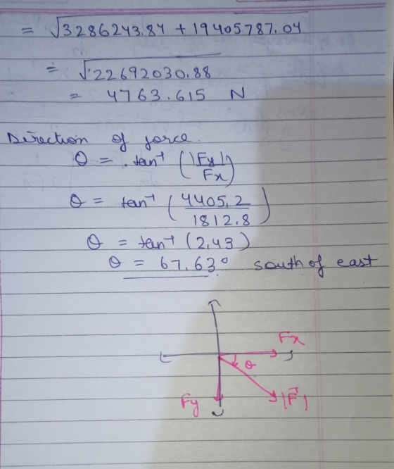 √3 286243.84 + 19405787.04 √ 22 692030.88 4763.615 o = tant Derection of force tant (Fully tent 44052 1812.8 = tant (2,43) o