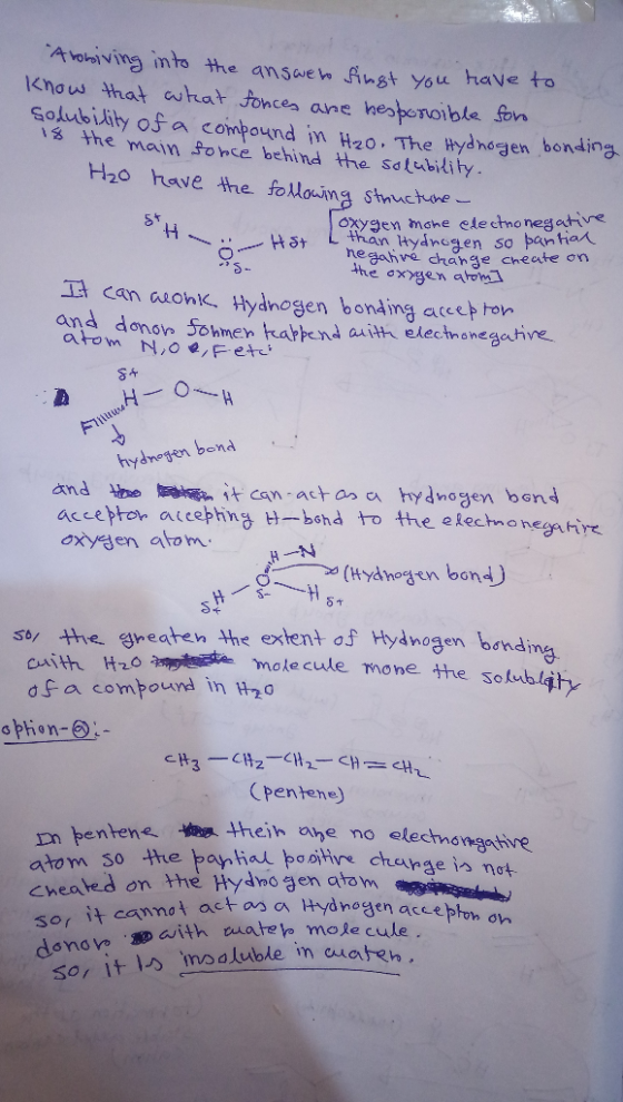 AMobiving in to the answen Angt you have to Know that ahat tonces ane hesponoble fon Subidity of a compound in H20. The tydne