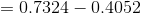 = 0.7324-0.4052