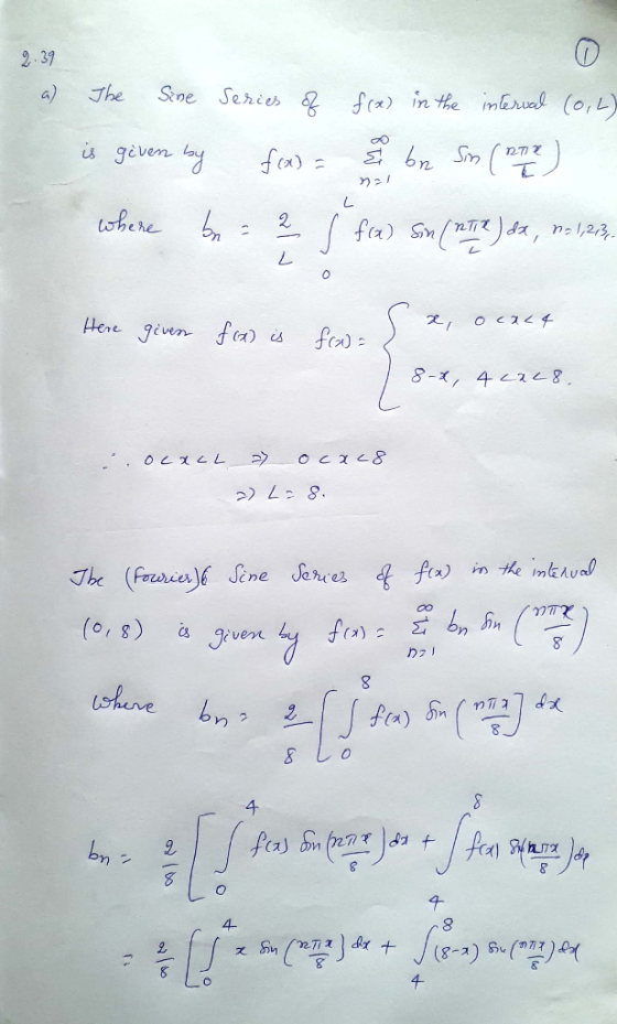 2.39 ゴhe fra) in the imeru (o,L) Sene Series a) is given y obere b 2 fa) ST e122 Here given fa) 8-, 428 oc 8 0Lx L in the Ime