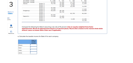 Dividend income Business income Sales : $ 1,280 50, 300 79,700 3 $ 575 31,500 16,000 50,000 21,300 $ 405 11,700 17,800 8,300