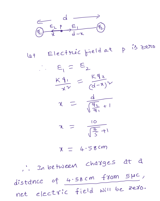 Є, Р E 142 d-a p is zero let Electric field at E = Ez K di Kqz (d-x)? x2 e x = collection 42 +1 di 10 R = e Hub + 2 = 4:58cm