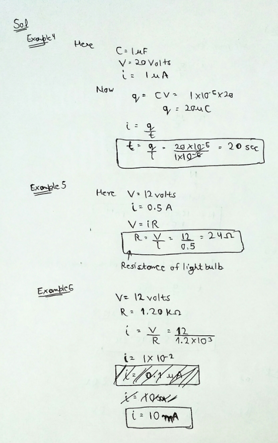 GW t. Here V 2 val-ts L 0.5 A 0.5 Resi stowc.c ơf light bulb. Examplc6 R: 1,20 kn R 1.2 xlo3