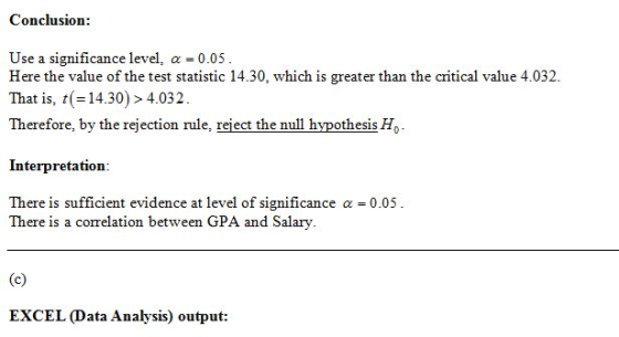 Conclusion: Use a significance level, a = 0.05. Here the value of the test statistic 14.30, which is greater than the critica