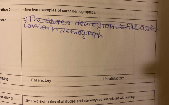  stion 2 Give Two Examples Of Carer Demographics Wer The Cos 1 