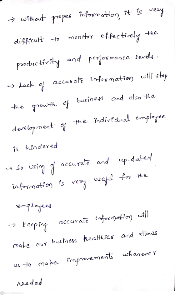 information, it is very - without proper the monitor effectively difficult to productivity and performance levels. accurate i