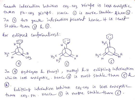 et3- CH3 osisless engeh Cauch interahion bitween than Ph-H3 oup Hen 0 > moTe Stable 2han gaulh interautiom present hente it i