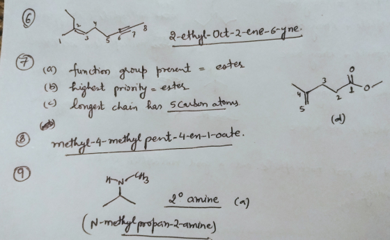 3 367 2-ethyl-Oct-2-ene-bryne. (a) (6 (6 function group present = estes highest prissity = estes longest chain has scarbon at