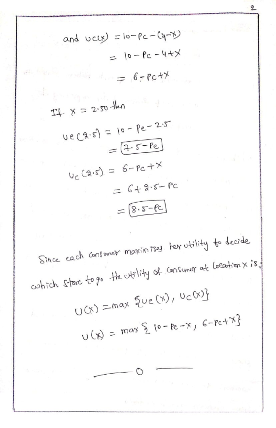 and veix) = 10-pc-(4-4) = 10-Pc - 4+* = 6-Pc+X If x =2.50 then ve (2.5) = 10-pe-2.5 = 7.5-pe] Uc .5). = 6-pc +x = 6+2.5-Pc Si