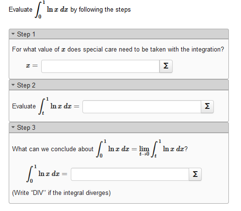Evaluate % Inz dx by following the steps Step 1 For what value of r does special care need to be taken with the integration?