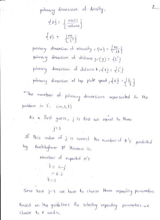 primary dimension of density, [p] = kwotame] primany dimension of viscosity ; {u} = (m? primary dimension of distance y, ty)