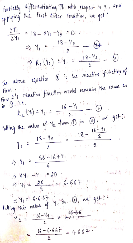 Partially differentiating HT ustth respect to Yo, and esplying the first order condition, we get: 3 The = 18 - 24,-49 50 =) Y