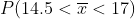 P(14.5 T< 17)