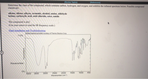 [Review Topics (References Determine the class of the compound, which contains carbon, hydrogen, and oxygen, and exhibits the