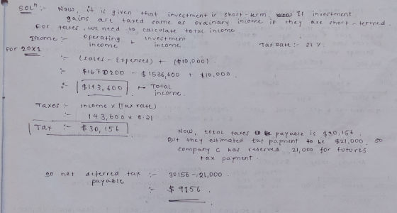 souh, Now , it is given given that that investment is investment investment is short-term hoa If gains are taxed same as ordi