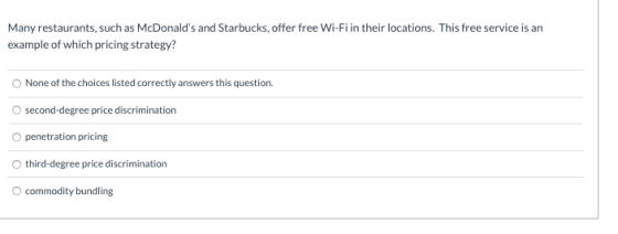 Many restaurants, such as McDonalds and Starbucks, offer free Wi-Fi in their locations. This free service is an example of w
