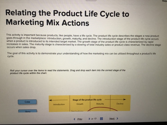 Help Relating the Product Life Cycle to Marketing Mix Actions This activity is important because products, like people, have