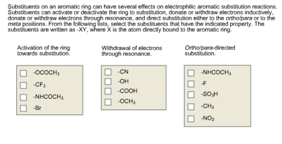 Substituents on an aromatic ring can have several