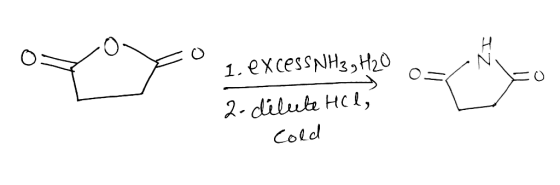 Ooyo 1. excess NH3 9H20 2-dilute HCl, Cold