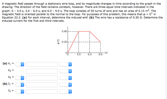 A magnetic field passes through a stationary wire loop, and its magnitude changes in time according to the graph in the drawi