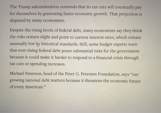 The Trump administration contends that its tax cuts will eventually pay for themselves by generating faster economic growth.