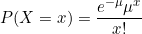 P(X =x) = e