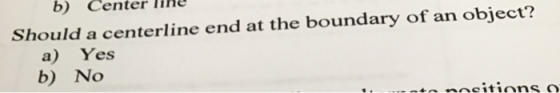 Should a centerline end at the boundary of an object? a) Yes b) No