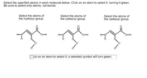 Select the specified atoms in each molecule below.