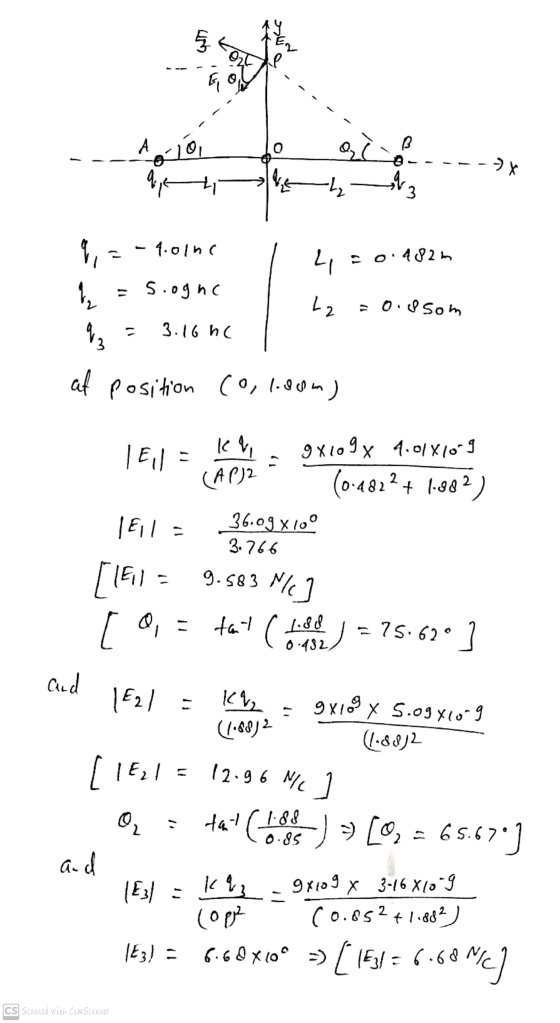 Wh A 2-10 ale - - x at ti 3 - 1.01no L=0:482m =s.ogno L2 =0.85om wo 3.16 hc 3 at position co 1.8cm) TEL : (AP)2 2 KŲ, 9x109 x