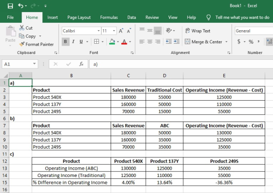 Book1 Excel File Home Insert Page Layout Formulas Data Review View Help Tell me what you want to do 2b wrap Text 11 A A Calib