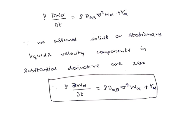 8 DWO = 8 Dord? Watra 마 assumed .: we solidd or stationary liquide velocity components in derivative are zero substantial 1.