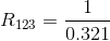 {R_{123}} = \frac{1}{0.321}