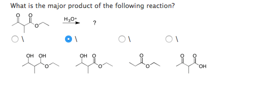 What is the major product of the following reaction? HaO O ON O I o OH