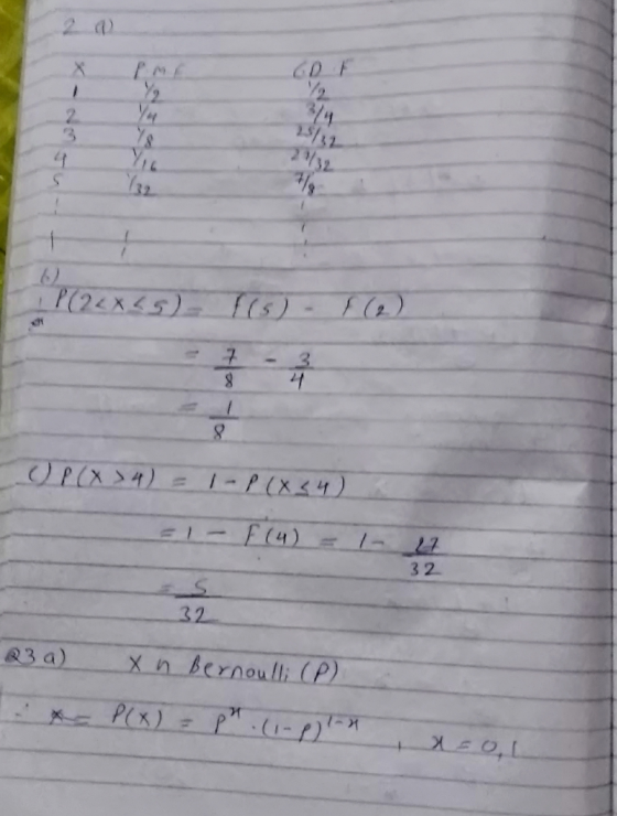 GD F 32 3 2 32 e3a) xn Bernowli: (P)