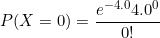 P(X = 0) = e-4040 0!
