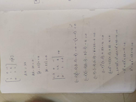 E 4 -[A] 2 AX = Xx 0 = XY - XV 1=x[IV - ] = IV-VI O = 0 -1 3 1-A 4 20 D 2 21 ( - )(..) 6-1) - 8) -o-16-0) -0. (1-1) (1-1) (2-
