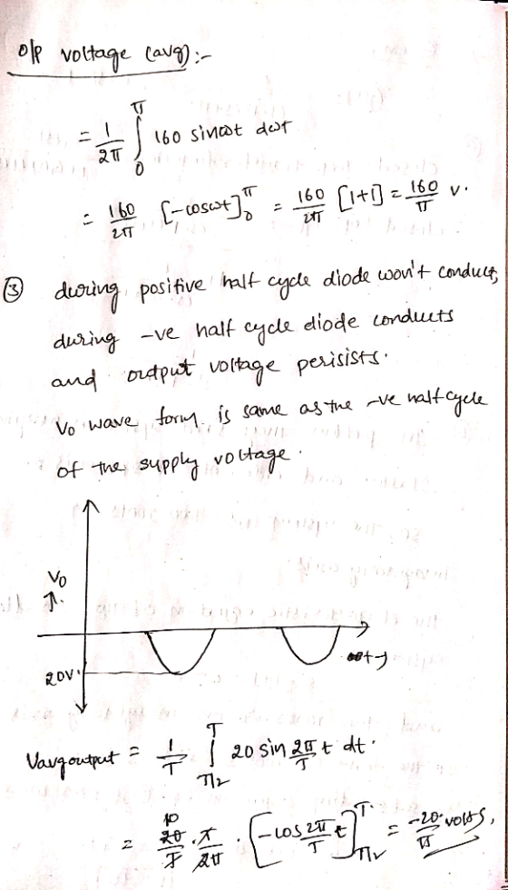 ole voltage (aug): - 160 [-csot] - 160 [1+1) = 10 v. 21 3 during positive half cycle diode wont conduct, during -ve half cy