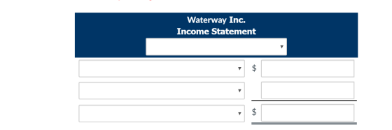 Waterway Inc. Income Statement TA