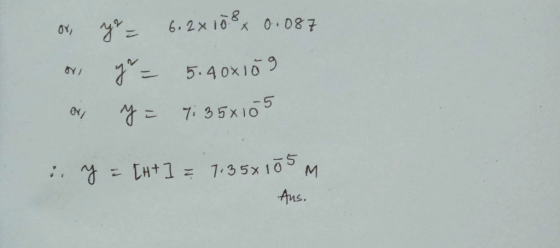 or or or y2 = 6.2x 108 x 0.087 y = 5.400109 y = 7: 35x105 in Y = [ht] = 7:35x105 m Ans.