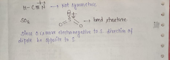 TZ netic H-CEN - Not symmetric 502 o bend structure. Since ou more electronegative to s direction of .. dipole be opposite to