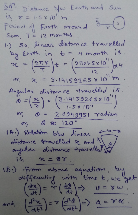 Sd? Sum, T12 Months 1 o, imar diston ce traselle,d Earth in t= 4 month 12 1 χ-3.14153265 x 10 m a-(-)-(3.141532(5x10 err, o= 2-0943351 madjam 18) From abare egnahon , elu dt oma dt2