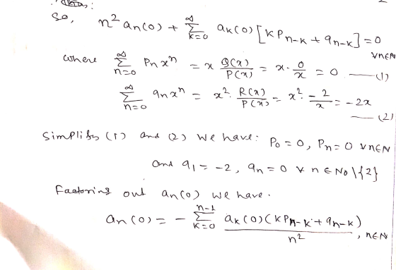 2! so, n² ancost 27 o ancos ak(o) [KPn-r naktan-x] =0 where M& VNEN Pnxn = x O gau pca 22 nzo ole - O (2 anan = x² Real x? 2