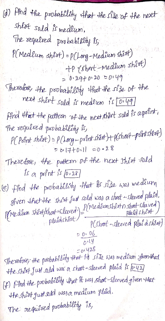 m shis nzt shirt sold i9 Fird et the patcon The sequise d probabilsy ) Phd the poka