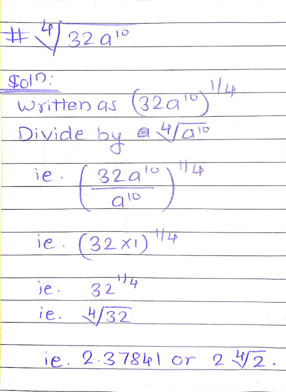 # 432 910 f010: written as (32910) Divide by a u/ ato ie. / 32alog L lalo ie. (3201) 14 - je. 324 ie. 4/32 je. 2.378L 1 or 24