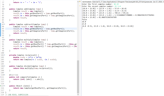 <terminated > Exercise 13_17 [Java Application] C:\Program Files\Java\jdk1.8.0_251\bin\javaw.exe (Jul 27, 2020, 1: Enter the