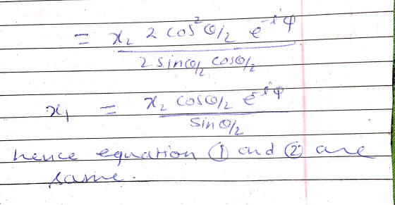 - 122 cosol e la 2 sinco caso x - X COS2 elt. - Singh hence equation and 2 are sarie.