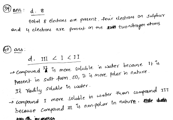 30 as d. a tota 8 elechons ave present. four deckmy on Sulphur and 4 electrons are presento the翃 two ¡trogen atoms 0) Oi . a